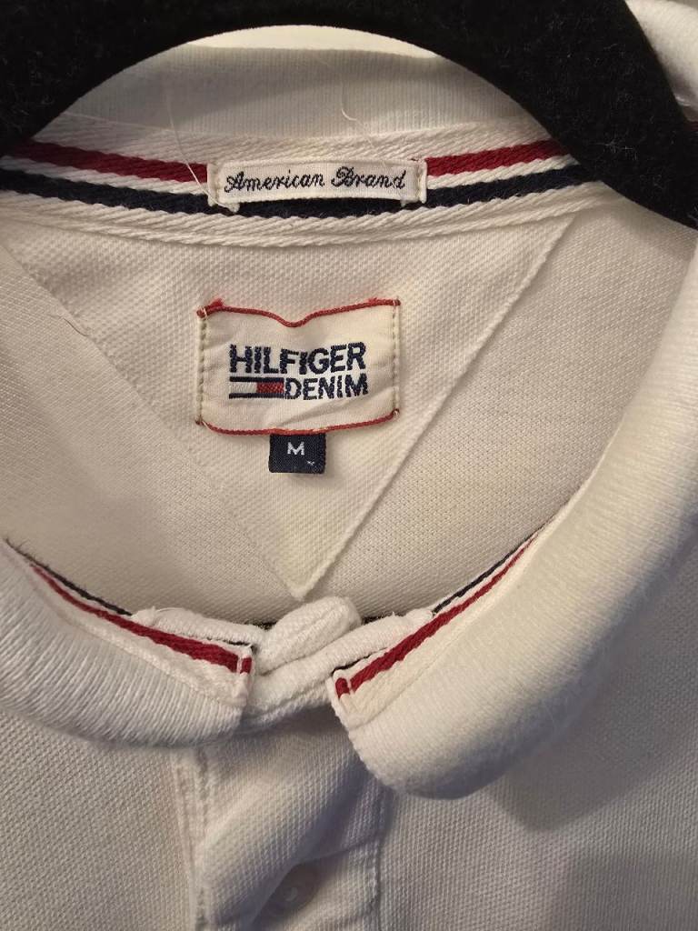 Tommy Hilfiger Denim Polo Shirt - White, Men's Size M