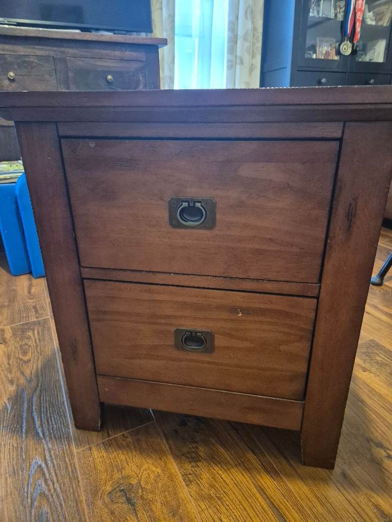 Solid Wood Bedside Table 2-Drawers