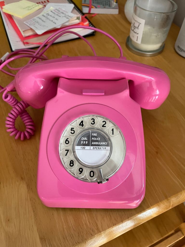 Pink Vintage 1970s Retro GPO 746 Dial Telephone - Bubblegum Pink - Fully Refurbished