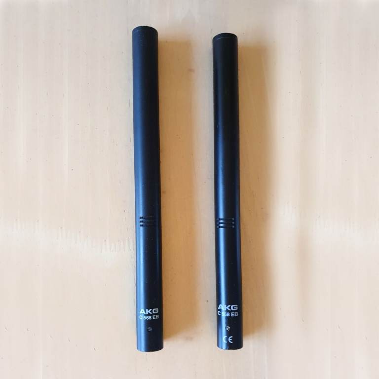 2 x AKG C568 EB Professional Shotgun Condenser Microphones (Used)
