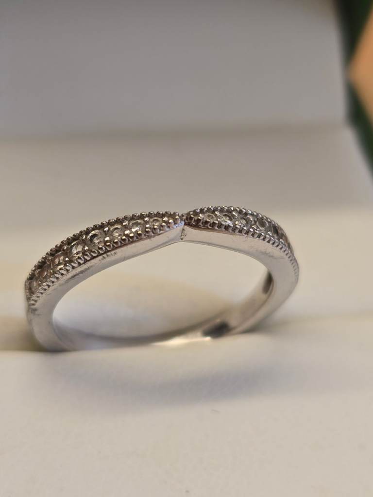 Vancaro Silver Cubic Zirconia Band Ring - Size L