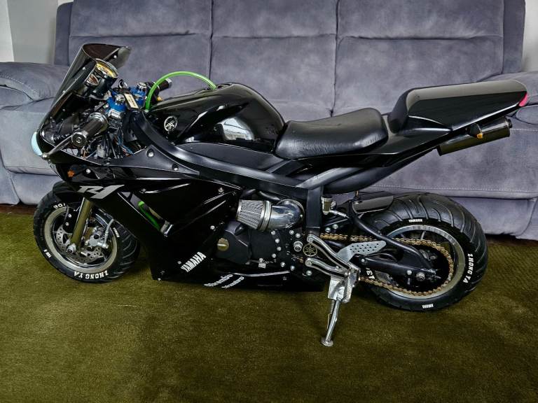  midi moto Yamaha YZF R1 replica black 4 stoke Super Pocket Motorbike 