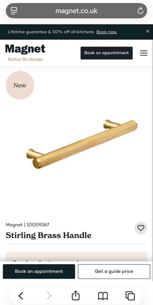 Stirling brushed satin brass handles