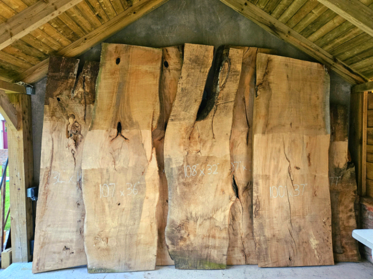 Massive 8 Foot Live Edge Beech Slabs, Outdoor Table, Worktop
