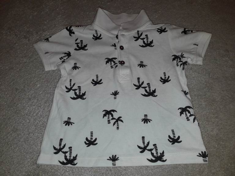 Matalan White Coloured Boys T-Shirt with palm trees patterns (12-18 Months Boys)