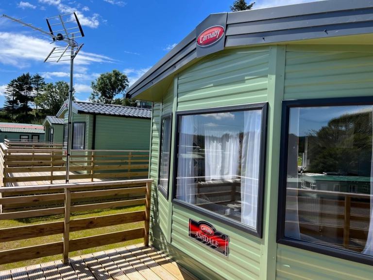 LUXURY CARAVAN , SITE FEES INCLUDED, DECKING INCLUDED  in Castle Douglas  - Lodg