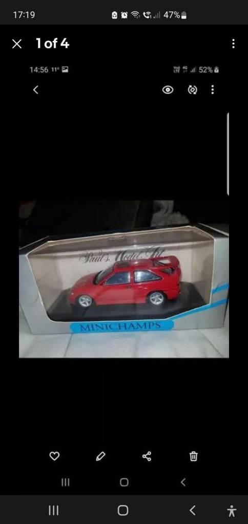 Minichamps escort rs cosworths 1/43 red vgc