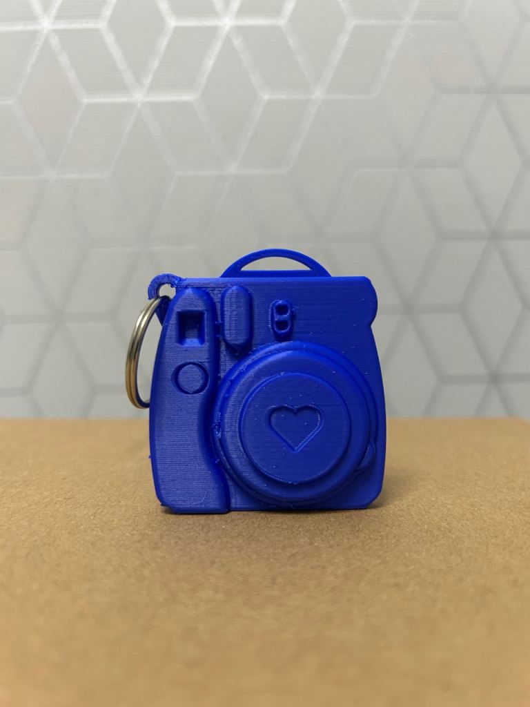 Instax Retro Style Camera Keychain + Photo Holder — Blue Edition