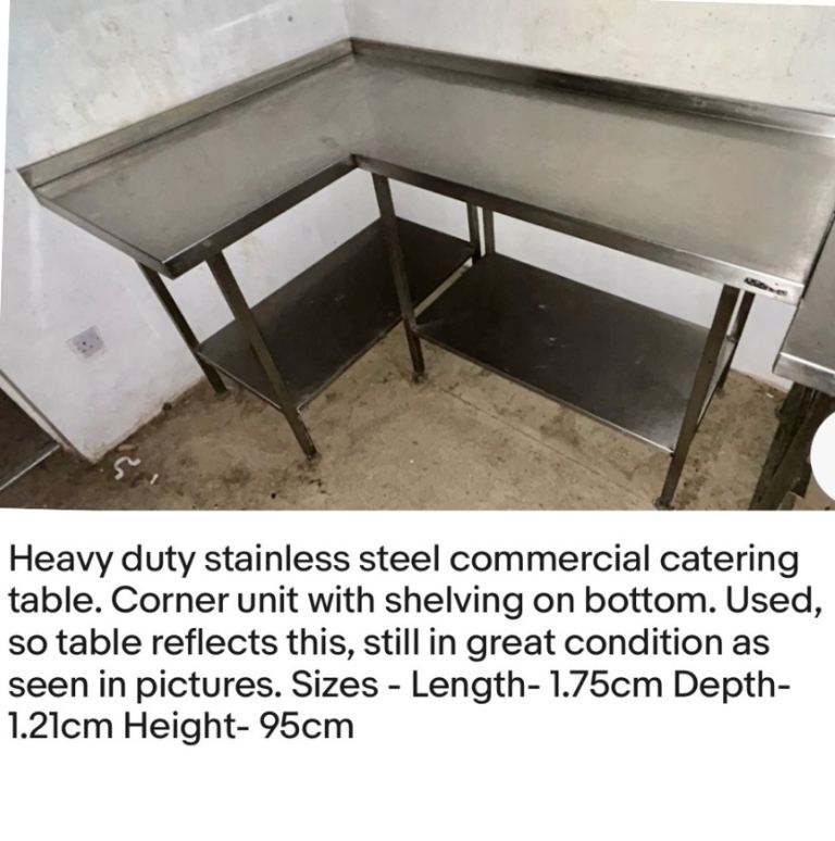 Heavy duty stainless steel commercial catering table 
