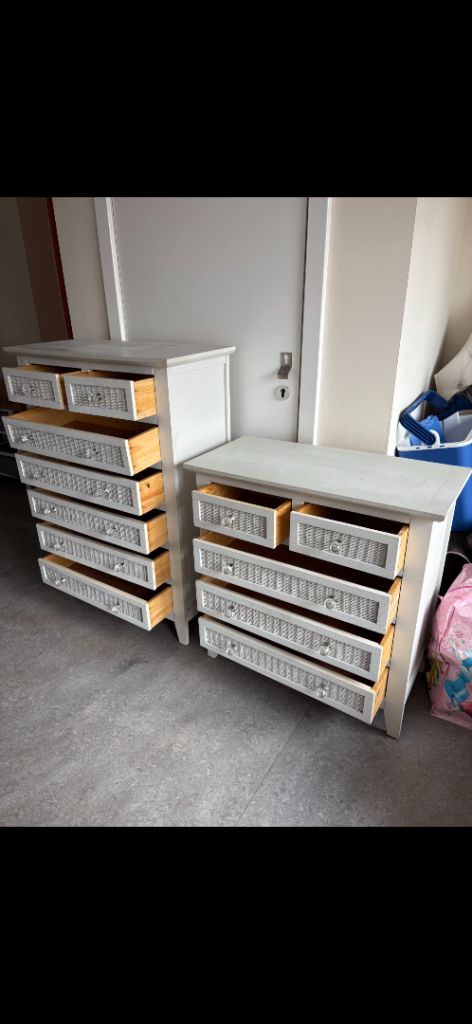 Set of 2 Wooden Chest of Drawers