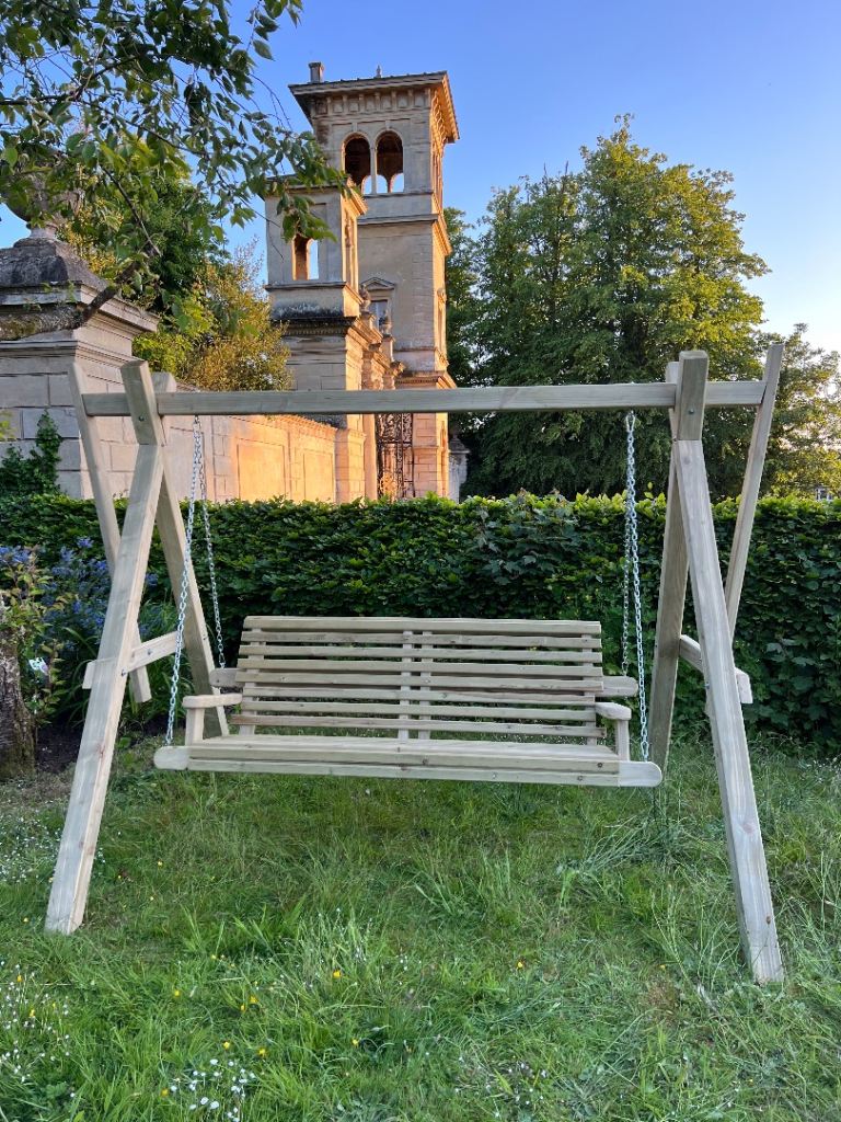 🔥 FAST SALE – Heavy Duty 3 Seater Wooden Garden Swing Bench (Handmade) 🔥
