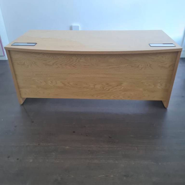 Executive bow front White oak office desk