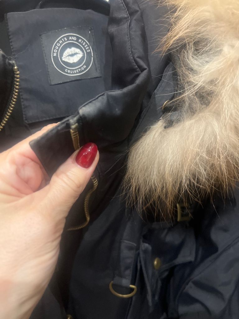 Noughts & kisses oversized parka, size 12