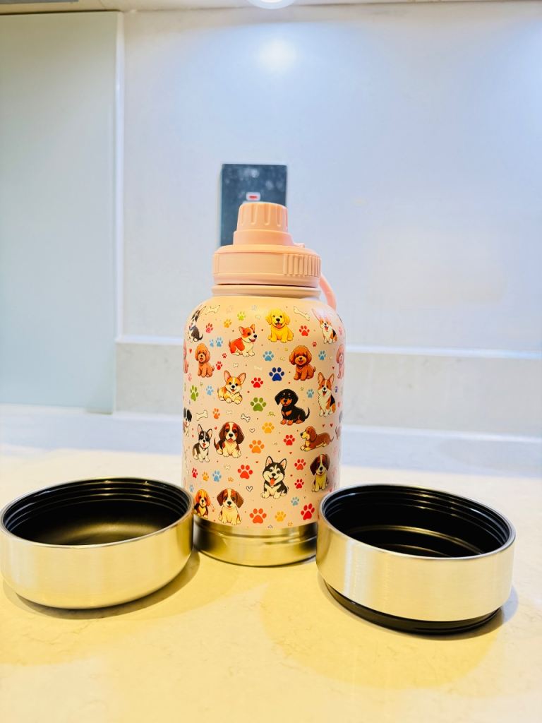 2 in 1 dog water bottle stainless steel