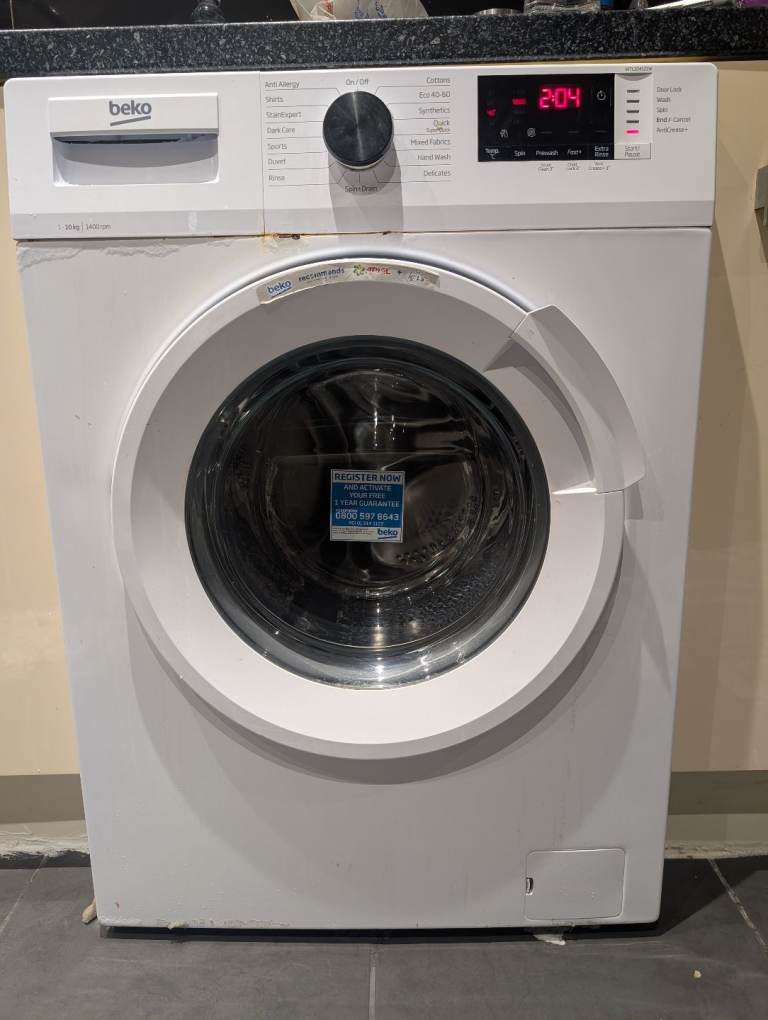 Beko WTL104121W 10kg Washing Machine - works perfectly