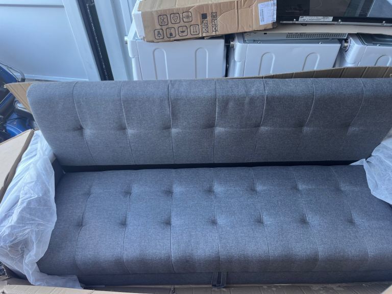 3 SEATER SMART SOFA IN GREY With under storage made by sofa company 