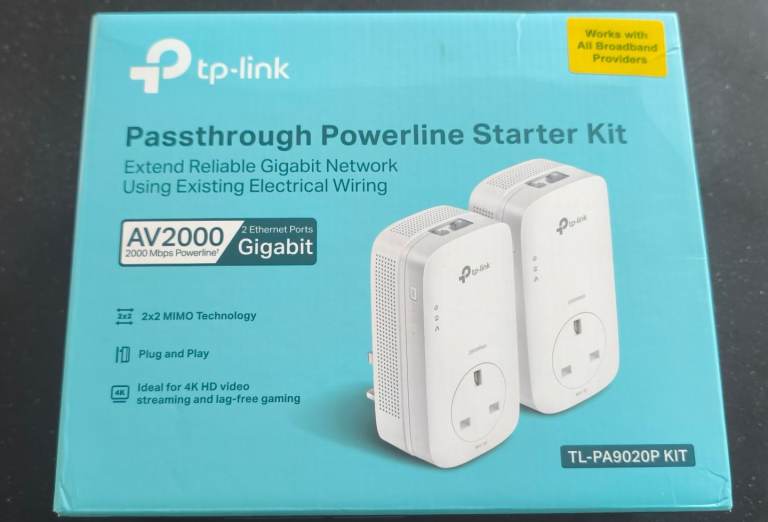 TP-Link AV2000 2-Port Gigabit Passthrough Powerline Starter Kit