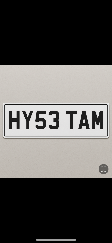 Private number plate