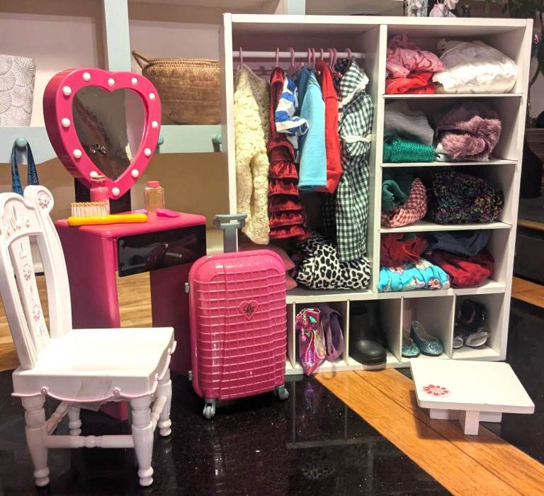 Large American Doll Bundle with 3 Dolls, Wardrobe, Dressing Table, Clothes & Accessories