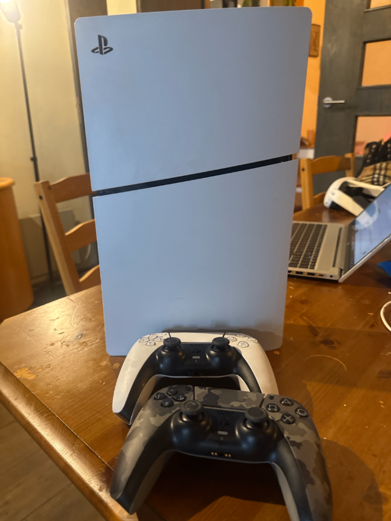 PS5 NEVER USED + 2 OFFICIAL DUALSENSE CONTROLLERS – £450 – COLLECTION TODAY
