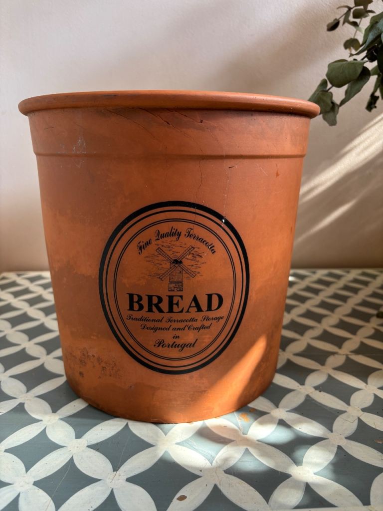Terracotta Bread Bin/Storage Pot - Fair Condition