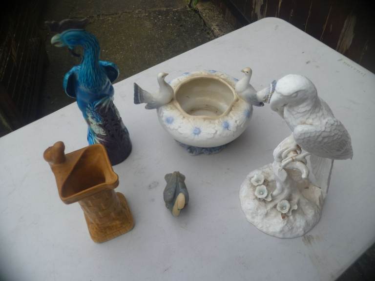 Birds Parrot Swan etc crown derby wade etc Bird ornaments 