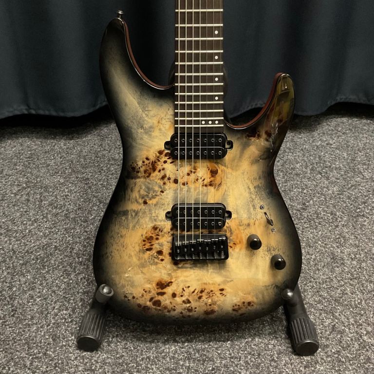 Schecter Diamond Series C7 Pro 7 String Electric Guitar Charcoal Burst