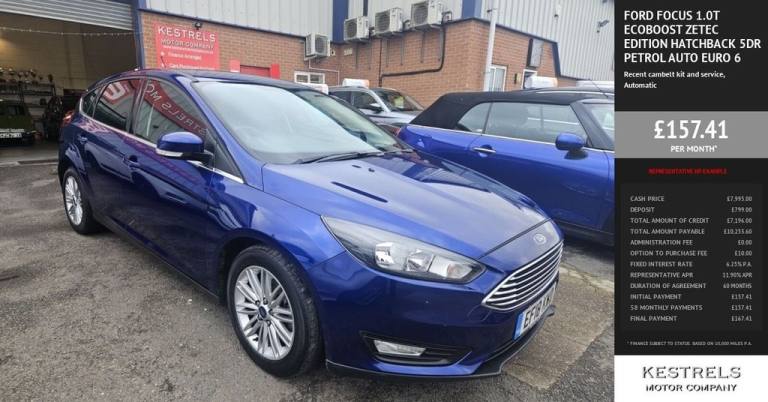 2018 Ford Focus 1.0T EcoBoost Zetec Edition Hatchback 5dr Petrol Auto Euro 6 (s/s) (125 ps) Hatch...