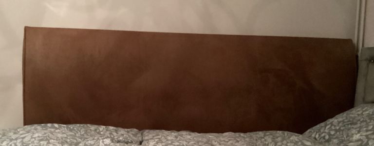 King size headboard 6’ long  x  2’3” and 4’ to the floor 