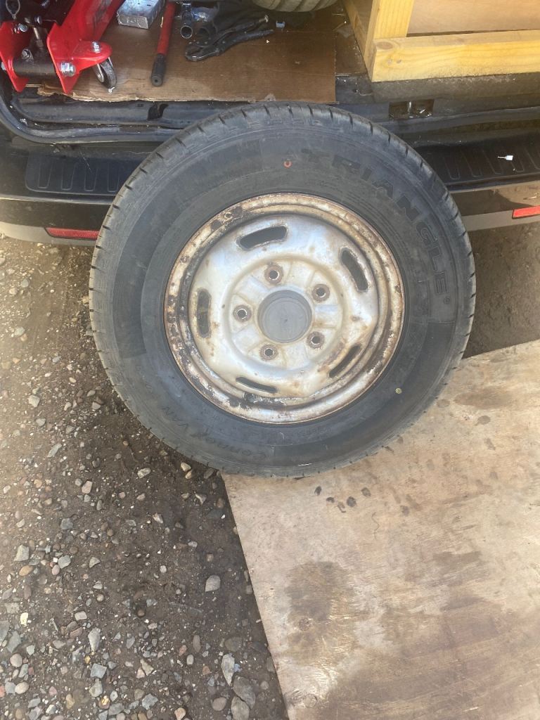 Set of 4 215/75/16 tyres on transit wheels