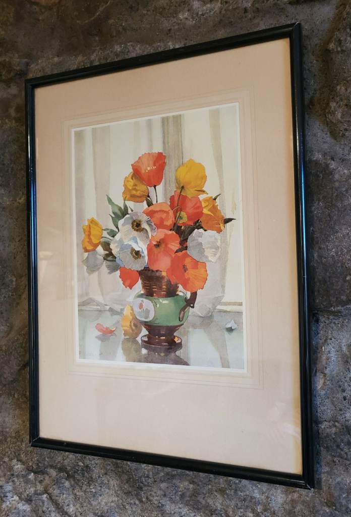 'Iceland Poppies' print by artist James Clark, originally painted circa 1936. 