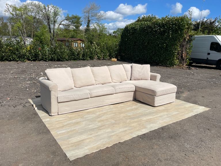 FREE DELIVERY 🥰🚚🥰 IKEA GRONLID HUGE BEIGE FABRIC CORNER SOFA WITH STORAGE GOOD CONDITION  