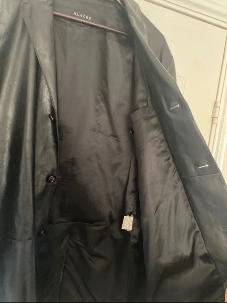 Black leather blazer jacket size M by Blazer 