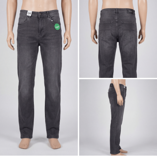 Men’s Grey Denim Pants Straight Fit Jeans Waist 30,32,34,36 Inches