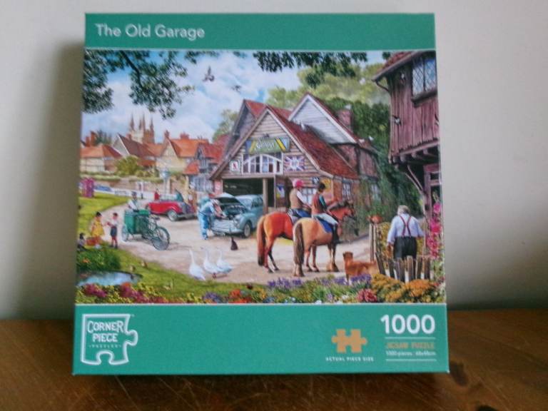 THE OLD GARAGE. 1000 PIECE JIGSAW PUZZLE. CORNER PIECE