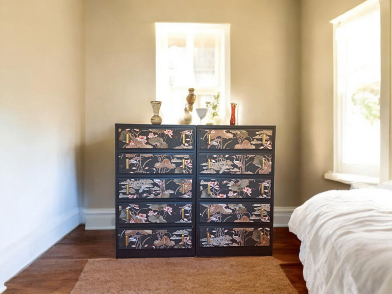 VINTAGE/UPCYCLED TWO 5-DRAWER CHESTS -SOLID WOOD