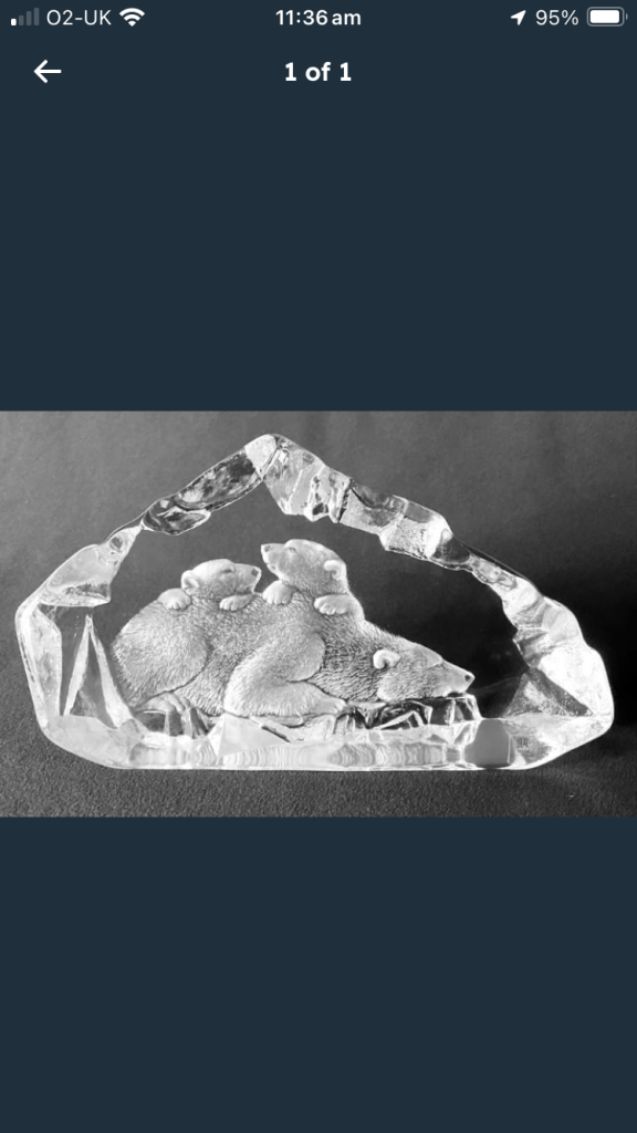 Rare Mats Jonasson Crystal paperweight 