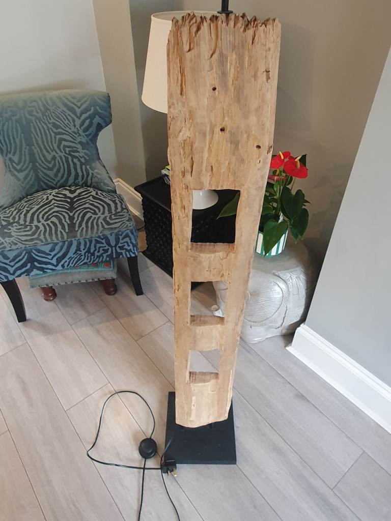 Multicoloured Driftwood Look Floor Lamp - 'As New' Condition