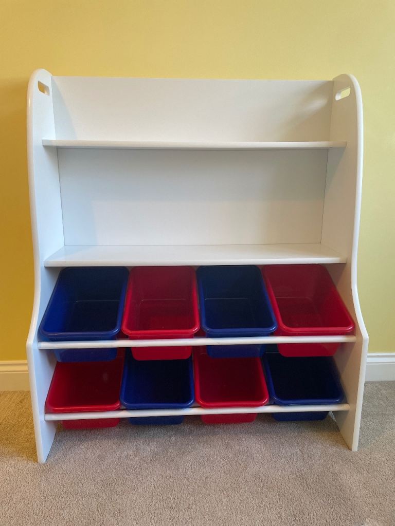 Jojo maman bébé white bookcase with storage boxes