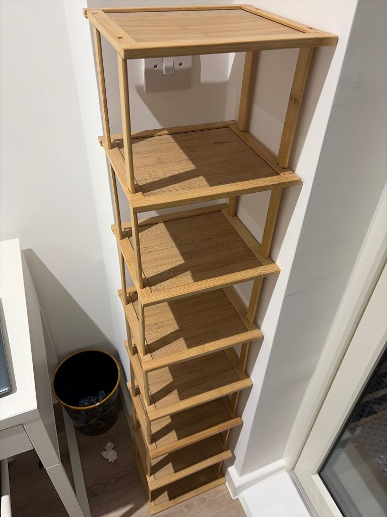 Bamboo Storage Shelves Unit – Good Condition