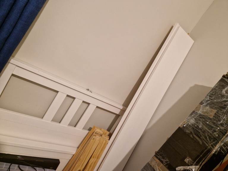 White Single Bed Frame with Slats – Good Condition