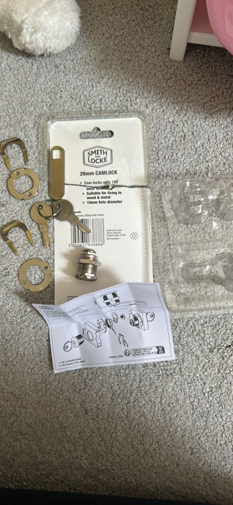 2x Smith Lock 20mm Camlock with Keys – Brand New
