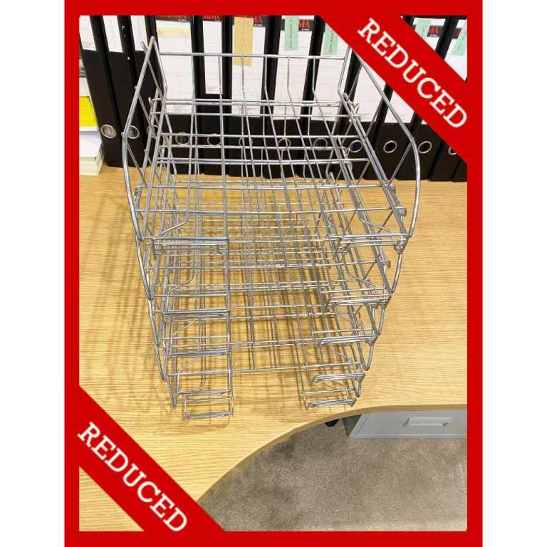 🗄️ NEW FIVE Chrome Wire Frame Desk Filing Trays 5 Steel Home Office Admin Paperwork In Tray £49.95