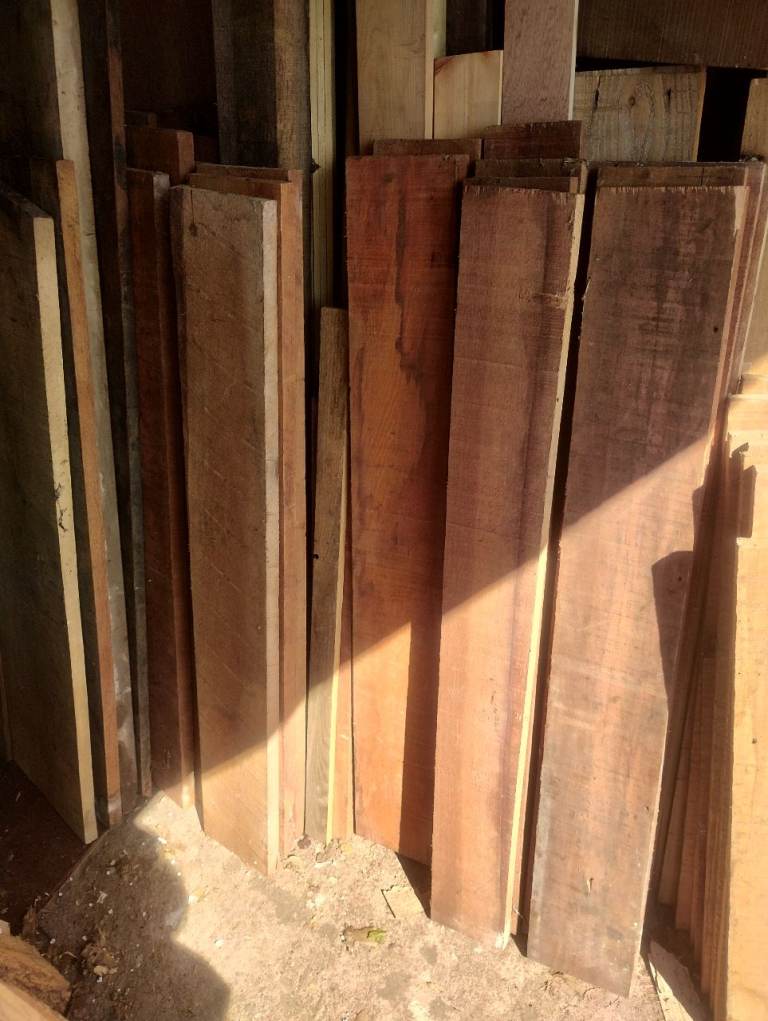 Tropical hardwood sawn timber boards