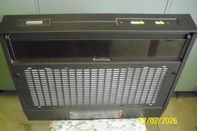 New World , dark brown angled cooker hood 60cm wide ,Model CHE17012