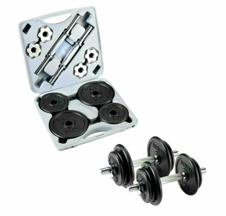 Dumbbells set with original case new condition 