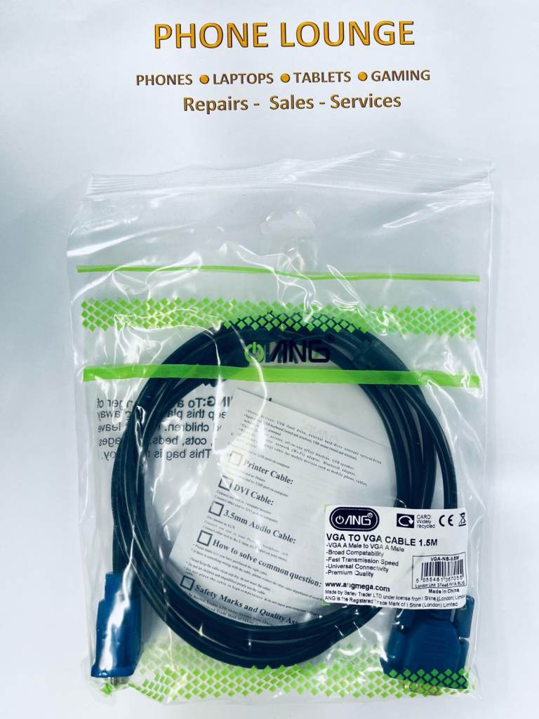 VGA to VGA Cable 1.5m for Computer/laptop/Pc/Monitor 1.5m