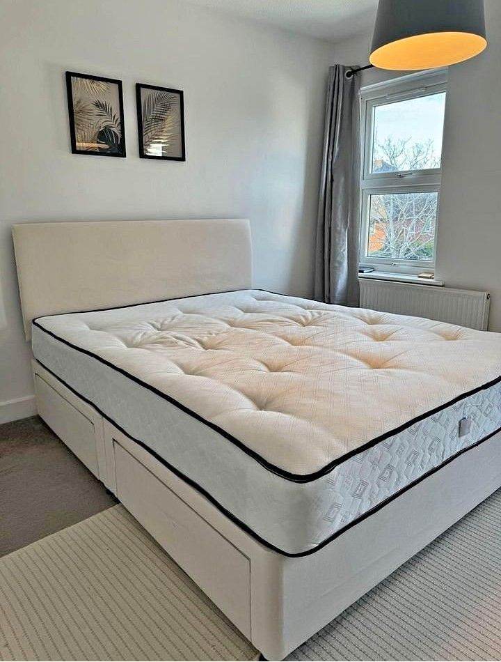🛏️ Brand new 5ft King Storage Cream Divan Bed Set 📞 33% OFF Same Day Delivery Available 🚀