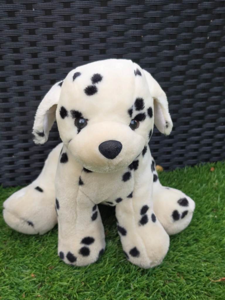 Dalmatian Puppy Plush Soft Toy White Black Spotted Teddy Dog