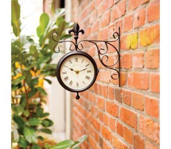 Outdoor/indoor DoubleSided Garden Clock StPancras International Style WATERPROOF